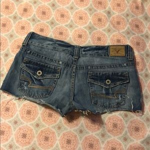 American Eagle Frayed Shorts Medium Wash Sz 6